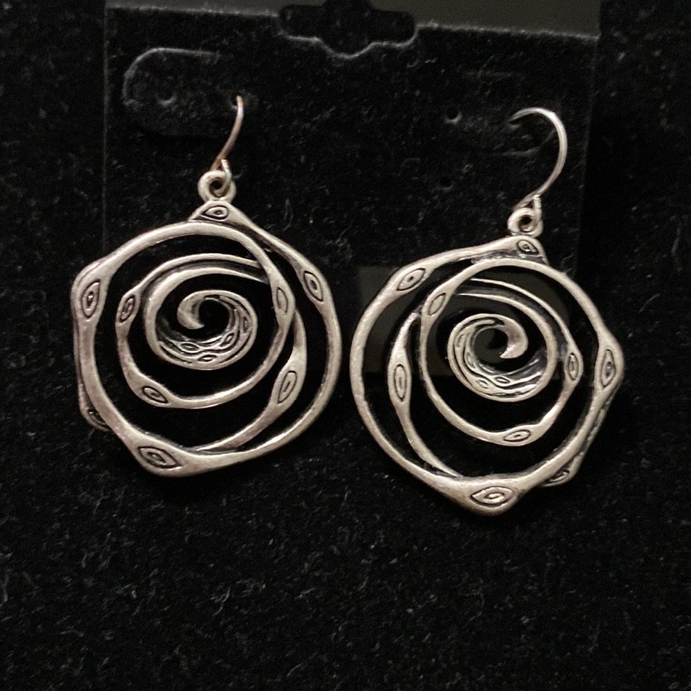 Silver Swirl Earrings, fishhook